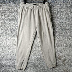 H&M Pants Mens Large Beige Regular Fit Sweatpants Joggers Pockets Casual Comfy
